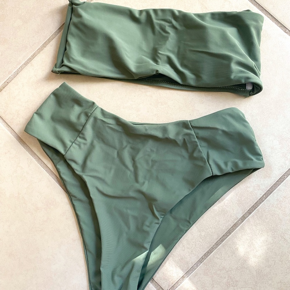Green High Waisted Bikini